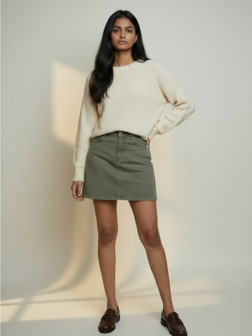 Dear John Denim Skirt 28 Waist Olive Green Mini Utility Pocket Y2K High Rise NWT